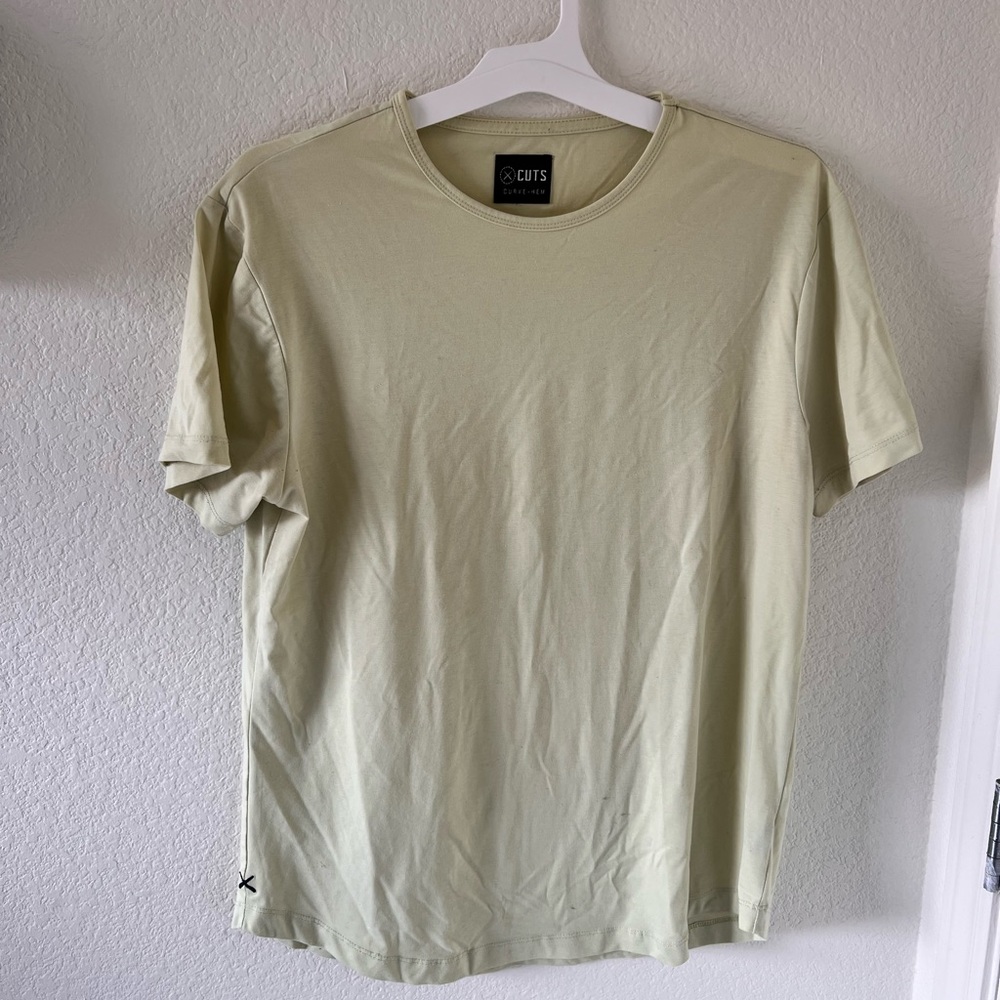 Lime Cuts Curve-Hem T Shirt